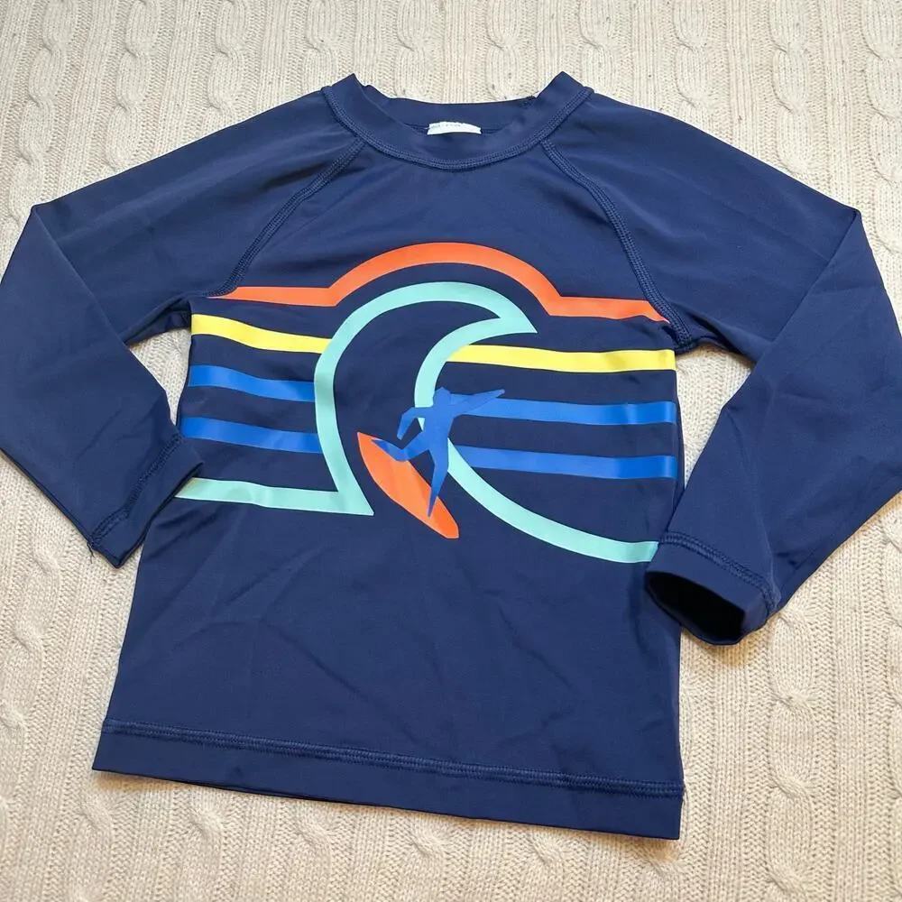 Hanna Andersson Long Sleeve Rash Guard Shirt sz 3T